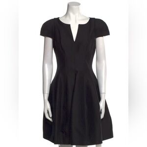 Halston Heritage Elegant Black Cap Sleeve Dress